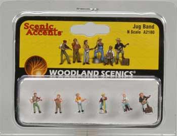 Woodland Scenic Accents Jug Band (6) N Scale Model Railroad Figure #a2180