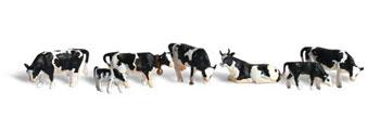 Woodland Scenic Accents Holstein Cows (7) N Scale Model Railroad Figure #a2187