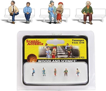 Woodland Scenic Accents Passengers Sitting (6) N Scale Model Railroad Figure #a2190