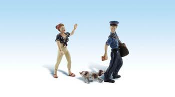 Woodland Scenic Accents(R) Figures Pollys Postal Pursuit G Scale Model Railroad Figures #a2560