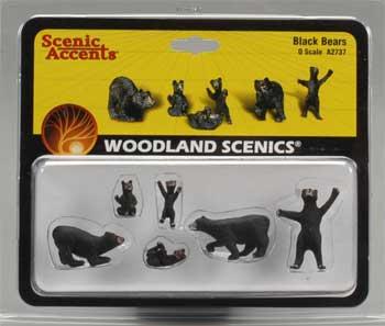 Woodland Black Bears O Scale Model Railroad Figure #a2737