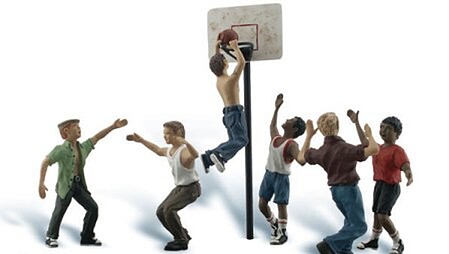 Woodland Shootin Hoops O Scale Model Railroad Figure #a2760