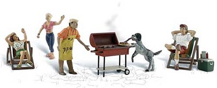 Woodland Backyard Barbeque O Scale Model Railroad Figure #a2765