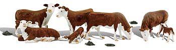 Woodland Hereford Cows O Scale Model Railroad Figure #a2767