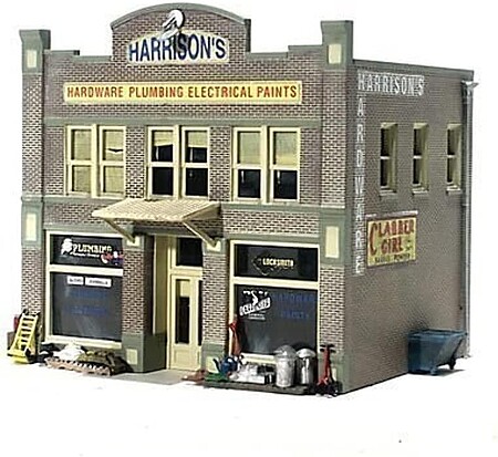 Woodland Built-N-Ready Harrisons 2-Story Hardware Store N Scale Model Railroad Building #br4921