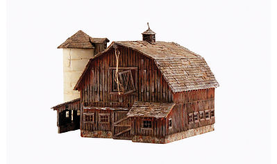 Woodland Old Weathered Barn N Scale Model Railroad Building #br4932