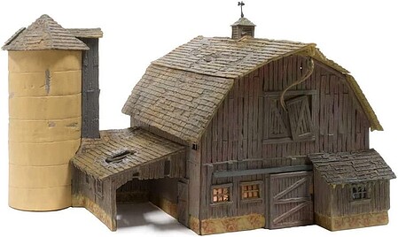 Woodland Old Weathered Barn N Scale Model Railroad Building #br4932