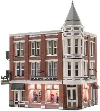 Woodland Davenport Department Store HO Scale Model Railroad Building #br5039