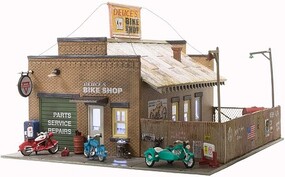 Built-N-Ready Deuce's Cycle Shop HO Scale Model Railroad Building #br5045