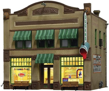 Woodland Dugans Paint Store Built & Ready HO Scale Model Railroad Building #br5053