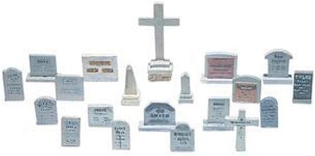 Woodland Scenic Detail Kit Tombstones (20) HO Scale Model Railroad Building Accessory #d201