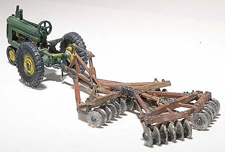 Woodland Tractor & Disc Plow Metal Cast Kit HO Scale Model Railroad Vehicle #d207