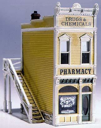Woodland Scenic Details Pharmacy Kit HO Scale Model Railroad Building #d221