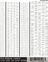Woodland RR Roman Decals White 1/16'' 3/16'' Model Railroad Decal #dt506