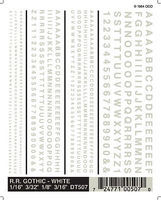 Woodland RR Gothic Decals White 1/16'' 3/16'' Model Railroad Decal #dt507