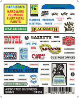 Woodland Assorted Business Signs Model Railroad Decal #dt552