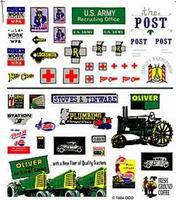 Woodland Dry Transfer Assorted Logos & Advertising Signs HO Scale Model Railroad Billboard S #dt556