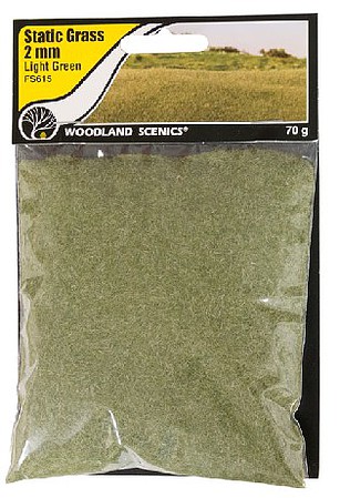 Woodland Static Grass, Light Green 2mm
