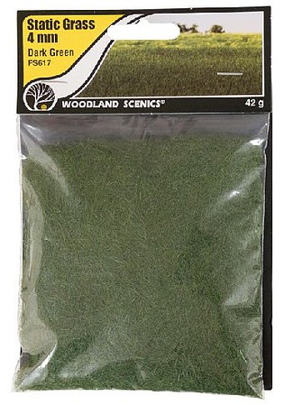 Woodland Static Grass, Dark Green 4mm