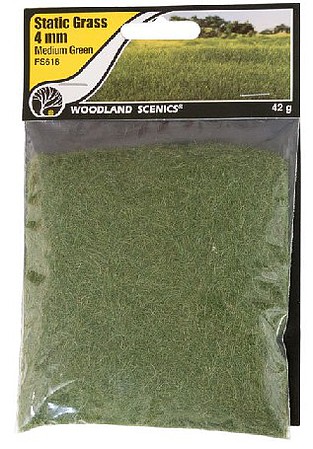 Woodland Static Grass, Medium Green 4mm