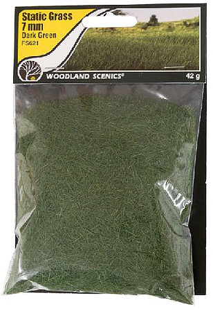 Woodland Static Grass, Dark Green 7mm