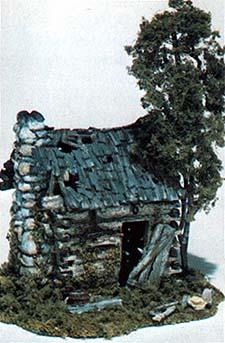 Woodland Abandoned Log Cabin Kit HO Scale HO Scale Model Railroad Building #m101