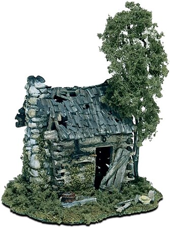 Woodland Abandoned Log Cabin Kit HO Scale HO Scale Model Railroad Building #m101