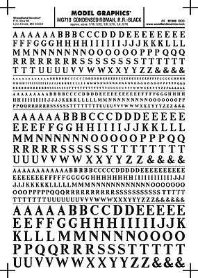 Letters White 3/8-1/2" Train Decal Sheet Woodland Scenics MG714 Roman R.R 