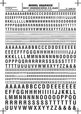 NEW Woodland Train Decal Sheet Roman R.R Letters White 1/16-5/16" MG702
