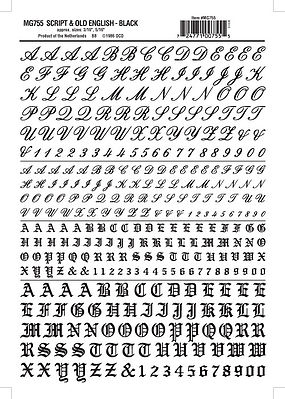 K4 G Decals White 1/2 Inch Old English Bible Letter Number Alphabet Set 