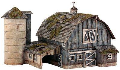 Woodland Rustic Barn Pre Fab Kit Ho Scale Model Railroad Building