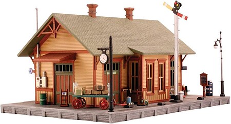 Woodland Pre Fab Woodland Station N Scale N Scale Model Railroad Building #pf5207