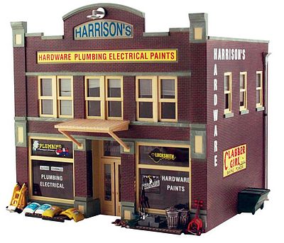 Woodland Harrisons Hardware Pre- Fab Kit O Scale Model Railroad Building #pf5891