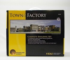  Town &amp; Factory Set N Scale N Scale Model Railroad Building #s1485