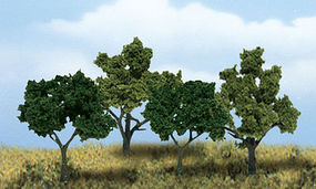 Woodland Scene-A-Rama(TM) Diorama Trees Deciduous Trees pkg(4) 2 2-1/2'' 5 6.3cm Tall HO-Scale