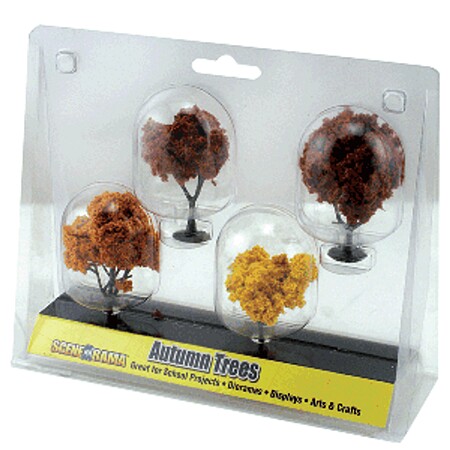 Woodland Scene-A-Rama(TM) Diorama Trees Autumn Trees 3 - 3/12 7.6 - 8.8cm pkg(4) - HO-Scale