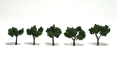 Woodland Scenic Accents Assembled Tree Med Green 1.25 -2 (5) Model Railroad Tree #tr1502