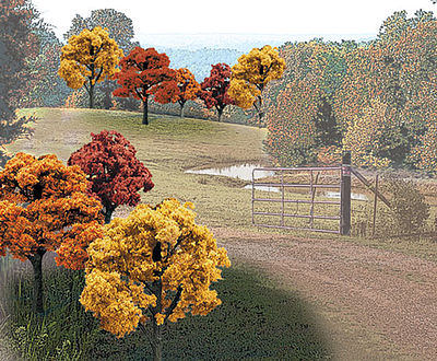 Woodland Ready Made Trees Value Pack Fall Deciduous Trees 2-3 (23) Model Railroad Tree #tr1576