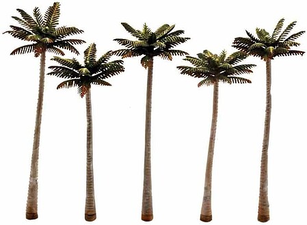 Woodland Large Palm Tree 4 3/4 -5 1/4 (5) Model Railroad Tree #tr3598