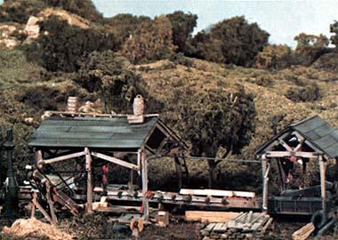 Woodland Trackside Scene Tie & Plank Mill Kit HO Scale Model Railroad Building #ts154