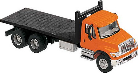 Walthers-Acc International(R) 7600 3-Axle Orange Flatbed Truck HO Scale Model Railroad Vehicle #11651