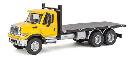 Walthers-Acc International(R) 7600 3-Axle Yellow Flatbed Truck HO Scale Model Railroad Vehicle #11653