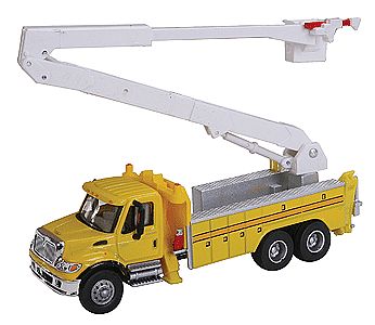 Walthers-Acc International 7600 Yellow Utility Truck w/ Bucket Lift HO Scale Model Railroad Vehicle #11752