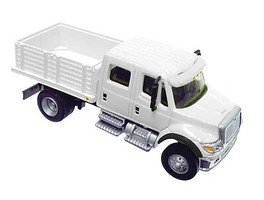 Walthers-Acc International(R) 7600 2-Axle Crew Cab Truck with Solid Stake Bed Assembled White with Railroad Maintenance-of-Way logo decals Walthers-Acc International(R) 7600 2-Axle Crew Cab Truck with Solid Stake Bed Assembled White with Railroad Maintenance-of-Way logo decals