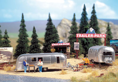 Walthers-Acc Camp Site with Trailers Kit HO Scale Model Railroad Accessories #2902