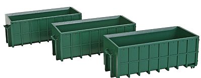 Walthers-Acc Green Large Dumpsters (3) - Assembled HO Scale Model Railroad Building Accessory #4100