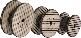 Walthers-Acc Cable Reels Laser-cut Wood Kit HO Scale Model Railroad Building Accessory #4155