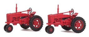 Walthers-Acc Red Farm Tractor (2) HO Scale Model Railroad Vehicle #4160