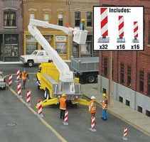 Walthers-Acc Construction Lane Markers Kit (white, red stripes) Walthers-Acc Construction Lane Markers Kit (white, red stripes)