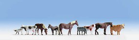 Walthers-Acc Large Assorted Horses and Cattle (9) HO Scale Model Railroad Figure #6073
